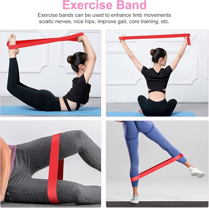 5 in 1 Foam Roller Set Includes Hollow Core Massage Roller, Yoga Stick, Massage Ball, Fitness Stretching Strap, Carrying Bag, Towel, Massage Roller (Pink)