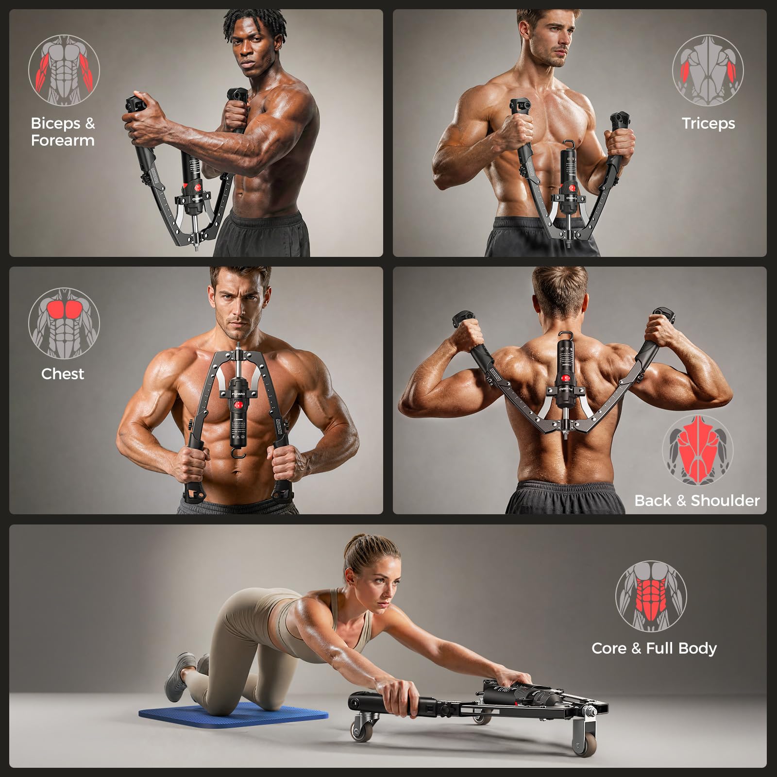 FLYBIRD Twister Arm Trainer, Hydraulic Power Core Twister Chest Workout Equipment, Adjustable