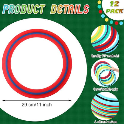 12 Pack Flying Ring 11 Inch Flying Disc Bulk for Backyard Beach Outdoor Soft Sport Discs for Beach Pool Backyard Camping Activities Sport Playing Toss Game Gift