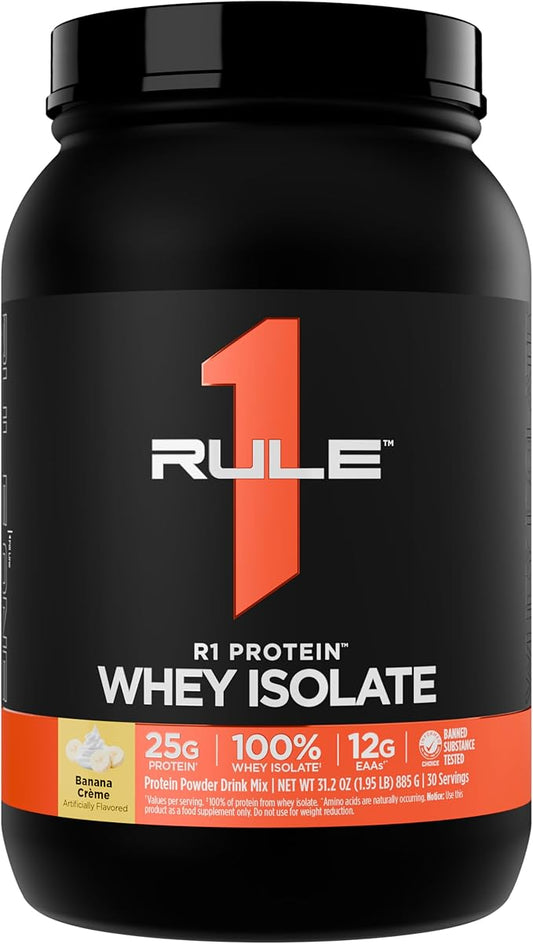 Rule 1 R1 Protein Whey Isolate - with 25g Protein & 6g BCAA Exclusively from Isolated & Hydrolyzed