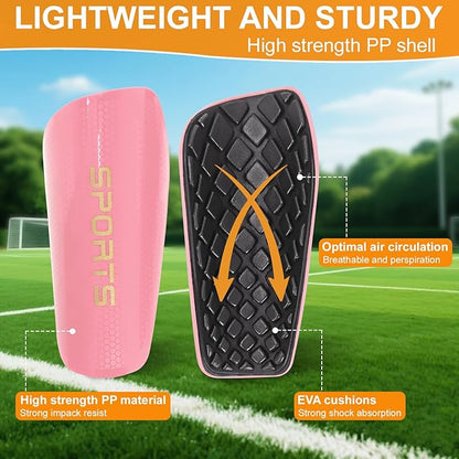 Shin Guards Soccer Kids 2025 Version High-Density Foam Soccer Shin Guard with Sleeves Shin Protective Pads for Kids Daily Practice School Competitions Outdoor Play