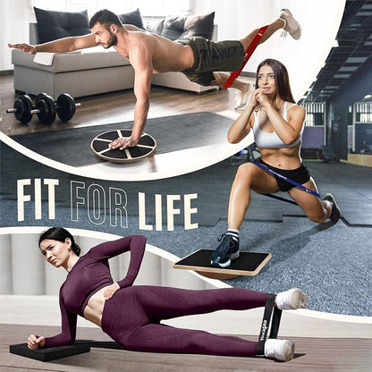 Yes4All Versatile Wooden Wobble Balance Board, Balance Trainer for Mobility Training, Standing Desk, Core Training, Exercise Balance Stability Trainer