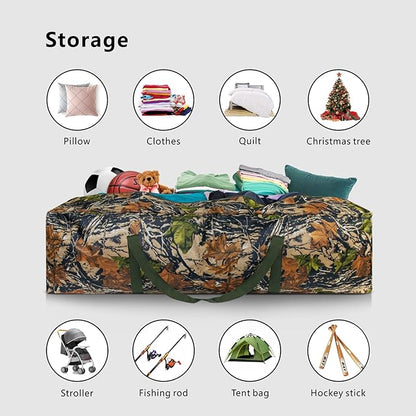 TOPDesign 46 Inch Extra Large Zippered Duffel Bag for Travel Camping Sports Equipment Storage, Waterproof Foldable Luggage Bag with Padded Handles