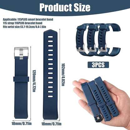 Watch Bands Replacement for ID115plus HR, Very Fit Pro Activity Fitness Tracker Wrist Bands Set, Multicolor Veryfitpro Smart Watch Strap Replacements