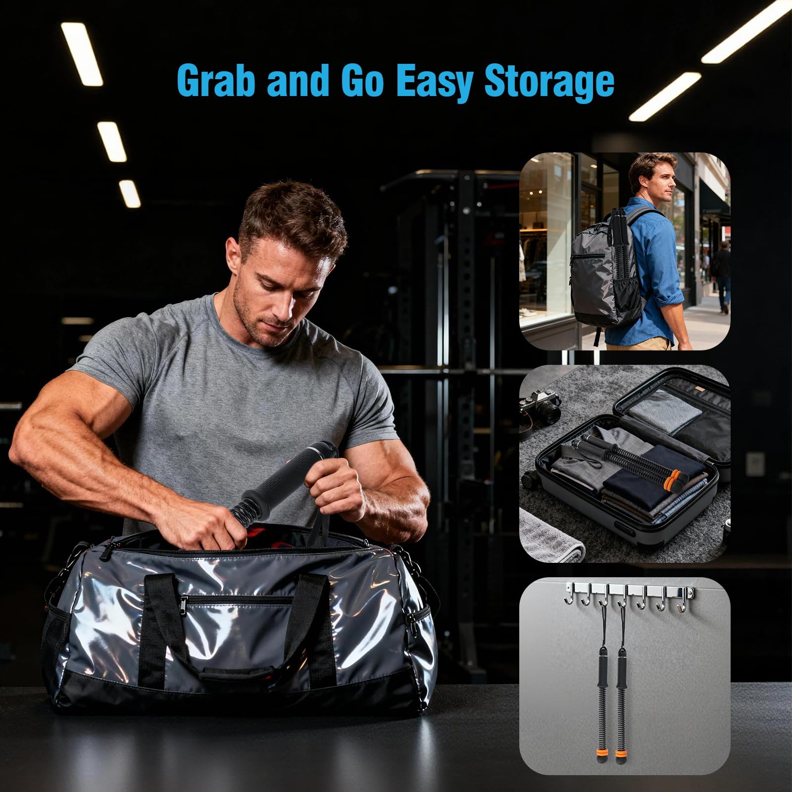 2 PCS Weighted Cordless Battle Ropes - Adjustable Resistance and Portable Ropeless Battle Ropes