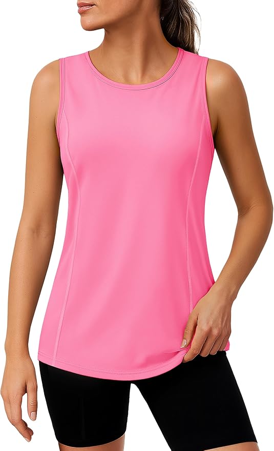 TACVASEN Women's UPF 80+ Workout Tank Top Sleeveless Quick Dry Sun Protection Hiking Athletic Gym Yoga Running Shirts