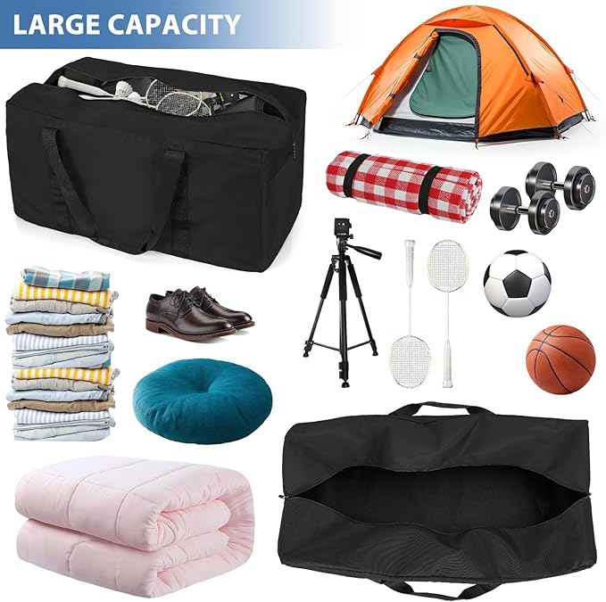 100L Large Travel Duffle Bag, Gear Bag for Men and Women, Storage Bag Ideal for Overnight Camping and Weekend Getaways