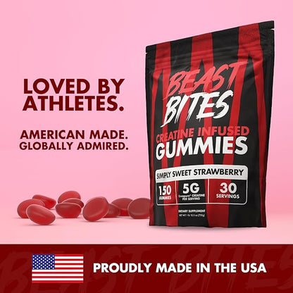 Creatine Infused Gummies - 5g Creapure Creatine Monohydrate Per Serving - NSF Certified for Sport - 30 Servings