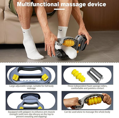 HOTWAVE Tennis Elbow Relief Massager for Leg and Arm, Adjustable Foam Roller, Trigger Point Muscle Roller for Calves&Forearm, Wrist Massager, Tennis&Golfers Elbow Pain Release