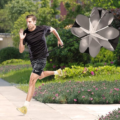 TOCO FREIDO Speed&Agility Training Set – 20ft Agility Ladder Set with 12 Rungs, 4 Adjustable Training Hurdle, 12 Disc Cones, 2 Resistance Bands, 1 Running Parachute and Footwork Drills Equipment