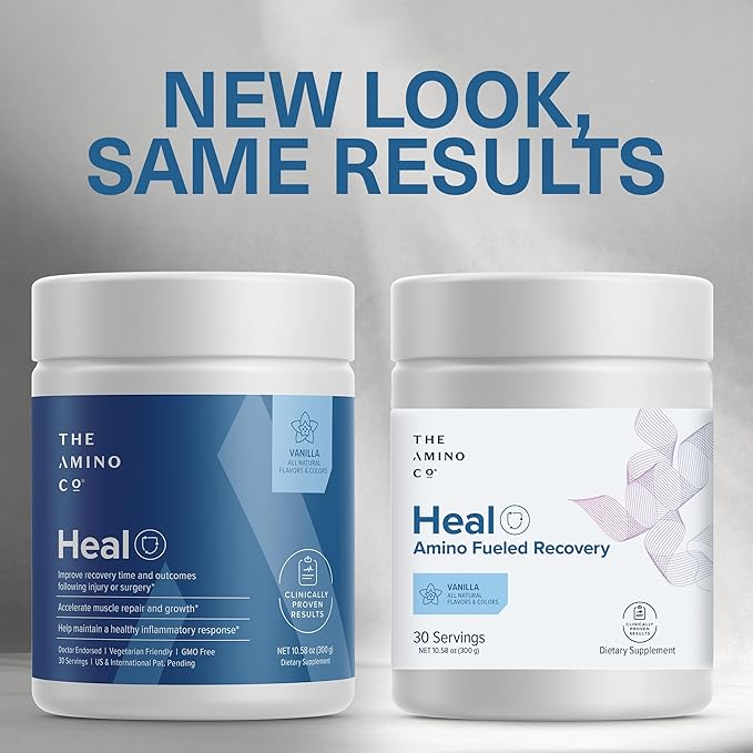 The Amino CO. - Heal - Post Workout Recovery Drink with Pure Eaa Amino Acid Formula -Creatine Monohydrate Powder for Efficient Muscle Repair, Vegan, and Keto-Friendly with Vanilla Flavor - 10.58oz.