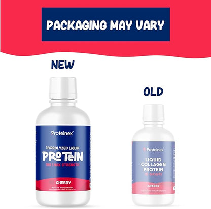 Proteinex Medical Grade Liquid Hydrolyzed Protein Max Strength - Supports Wound Healing and Doctor Recommended- No Carbs, Zero Sugars & Ready to Drink Liquid Protein Drink (Cherry, 30 Fl oz)