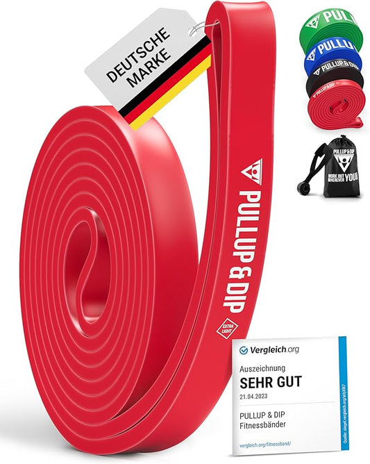 PULLUP & DIP Fitness Bands, Resistance Bands with Bag, Door Anchor (with Sets) and Exercise Guide - Single & in Value Set, Pull-Up Band Fitness Band for Calisthenics