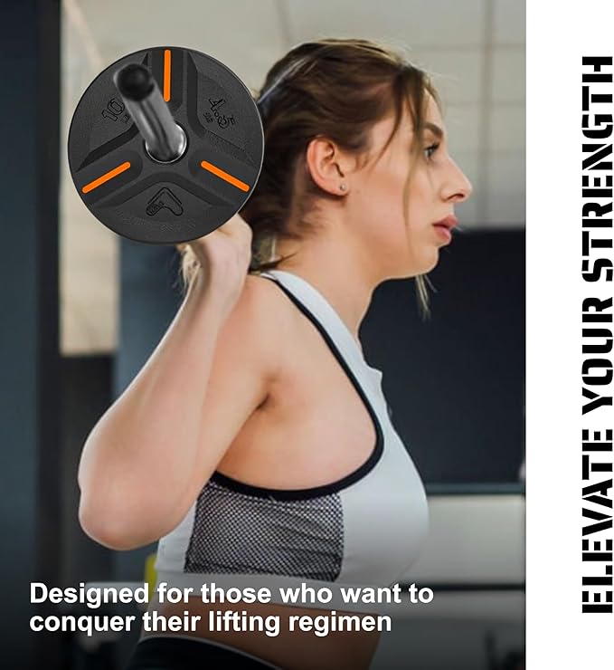 Cast Iron Plate Weights by Tribe WOD- Gym Weights for Men and Women, Cast Iron Plate Weights 1 of 2, Rubber and Steel Weights for Lifting (1 Plate)