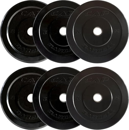 CAP Barbell 2-Inch Olympic Bumper Plate Weight Set | 100-370 lbs | Multiple Options
