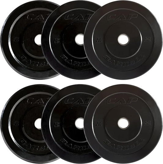 CAP Barbell 2-Inch Olympic Bumper Plate Weight Set | 100-370 lbs | Multiple Options