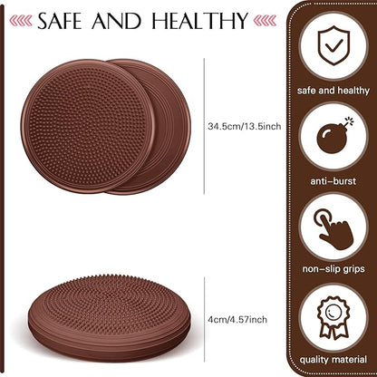 Libima 4 Pcs Wiggle Seat Inflated Wobble Cushion for Sensory Kid 13 Inches Balance Disc Flexible Seating for Classroom Sensory Pad for Chair Wiggle Cushion with Needle Pump