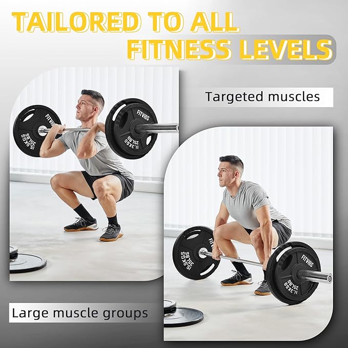 Olympic Cast Iron 2-Inch Weight Plate for Strength Training & Weightlifting, Multiple Weights Available