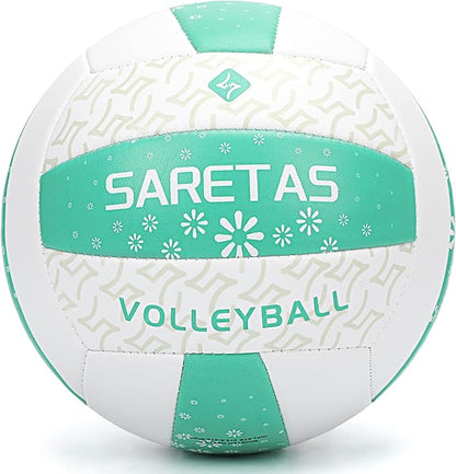 Beach/Water/Sand Volleyballs, Outdoor/Indoor Official Size, Soft Touch Volleyball for Beginners, Cute Volley Ball for Girls/Kids/Youth, Ideal Gifts with Pump for Backyard, Pool, Middle School
