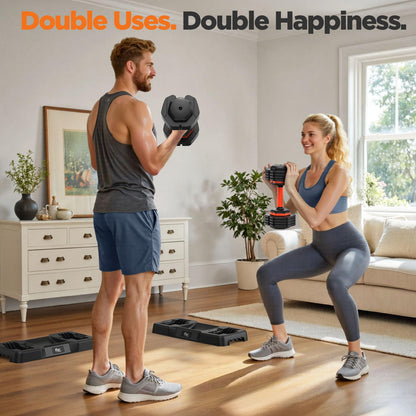 2026 FDB2 Updated Adjustable Dumbbell Set of 2, 5-in-1 Weights Dumbbell Set with Storage Box, 55lbs