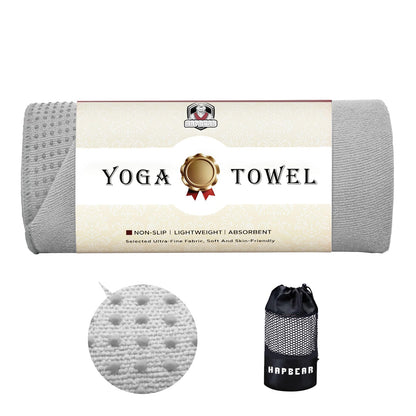 HAPBEAR Non Slip Yoga Mat Towel with Grip Dots, 72" x 24" Hot Yoga Towel - Super Absorbent
