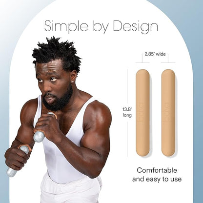 Bala Bars Dumbbell Set for Women & Men - Set of 2 Bars Designed for Walking, Strength Training, HIIT, Boxing & Aerobics - Hand Weights for Working Out at Home