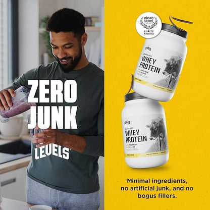 Levels Grass Fed Whey Protein Powder, No Artificials, 24G of Protein, Vanilla Bean, 2LB