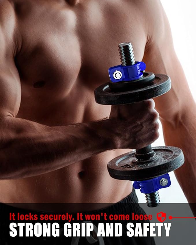 Narrow Barbell Clips 2.5cm Width for Olympic Bars, 0.9-1.18inch Adjustable Weight Clamps, Quick Release Locking Collars for Weightlifting