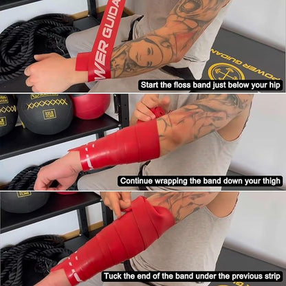 POWER GUIDANCE Muscle Floss Bands - Compression Bands - Mobility & Recovery Bands - for Improving Movement, Increasing Circulation & Reducing Soreness