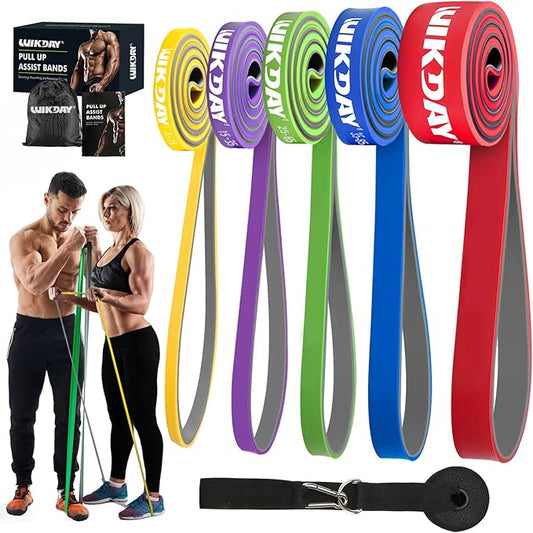 Resistance Bands, Pull Up Bands, Workout Bands for Exercise, Thick Heavy Resistance Band Set with Door Anchor, Elastic Bands for Body Stretching, Crossfit Training at Home/Gym Men & Women Women