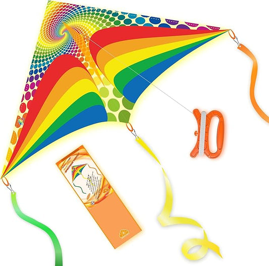 ORGCLDKT-Rainbow Cruiser Delta Kite, Kites for Kids Ages 8-12,4-8,Boys,Girls,Kites for