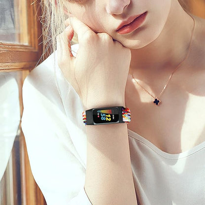 Braided Band Compatible with Fitbit Charge 6/Fitbit Charge 5, Soft Nylon Solo Loop Adjustable Replacement Wristband for Women Men