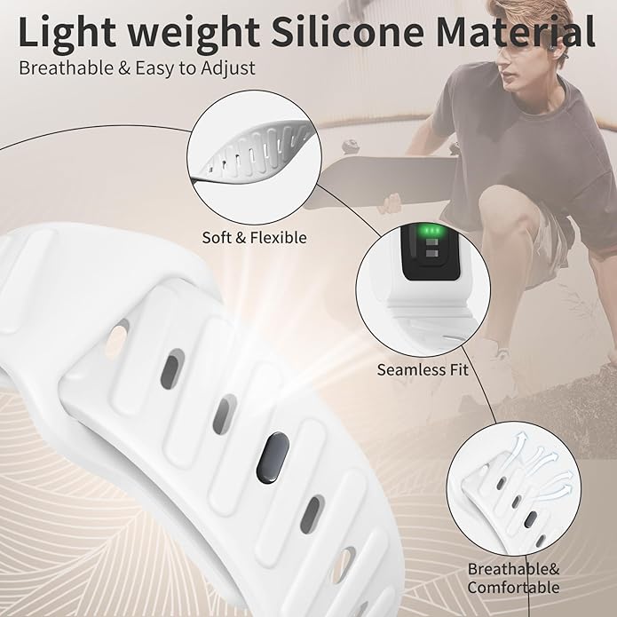 Silicone Sport Band Compatible with Whoop 4.0 Band for Men Women,Soft Comfort Durable Replacement Wristbands for Whoop 5.0 Silicone Bands