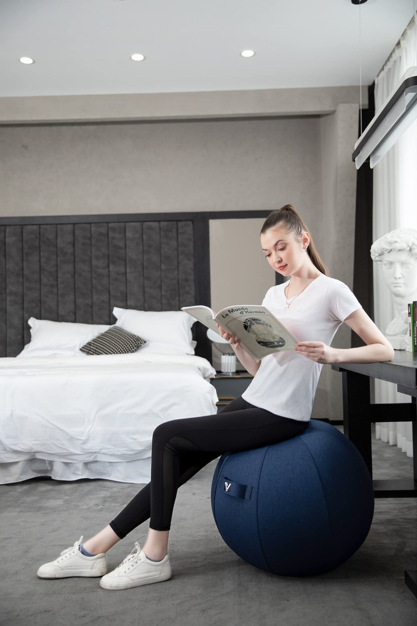 YOGIVO Sitting Ball Chair, Yoga Ball Chair Exercise Ball Chair for Home Office Desk, Stability Ball