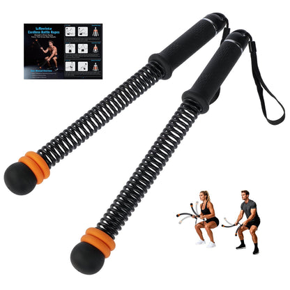 2 PCS Weighted Cordless Battle Ropes - Adjustable Resistance and Portable Ropeless Battle Ropes