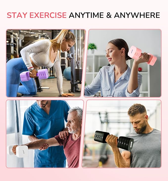 Adjustable Dumbbell Set for Women Men 16LB 20LB Hand Weights Dumbbells Sets Woman Exercise Fitness dumbbell Adjust dumbbells set of 2 for Home Gym Workout Strength Training Equipments