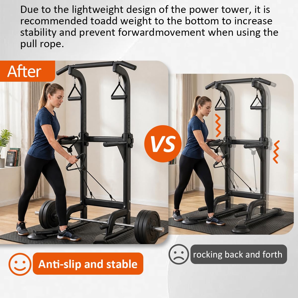 Power Tower Pull Up & Dip Station Multi-Function Home Strength Training Fitness Workout Station