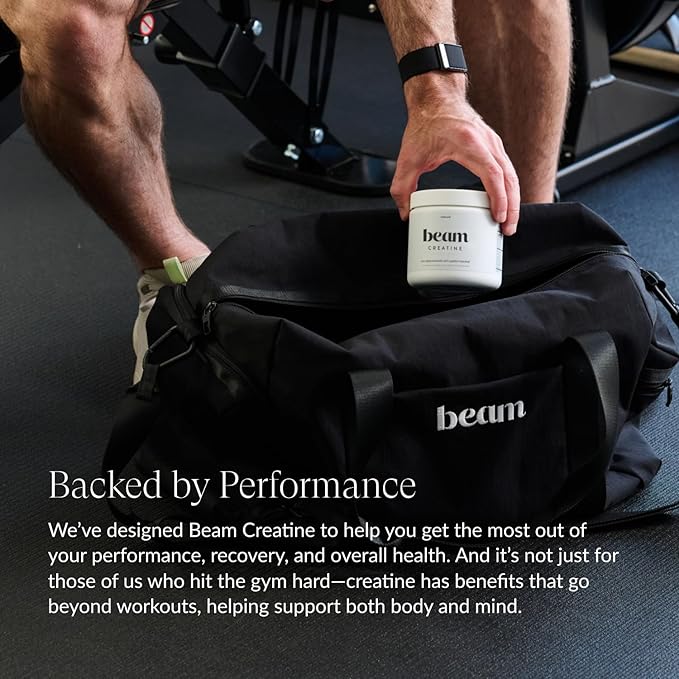 Beam Creatine Powder, Third Party Tested, Micronized Creatine Monohydrate Supplement, Creatine for Women and Men, Muscle Strength, Workout Recovery, Lean Muscle Growth, 100 Servings, Unflavored