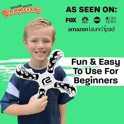 Boomerang for Kids - It Really Does Fly Back - Fun & Easy to Use Toy Gifts for Boys & Girls - Soft Foam Design Allows for Safe Play & Great Beginner Toy Gift Idea Kids Boy Birthday Gift Ideas Stuffers