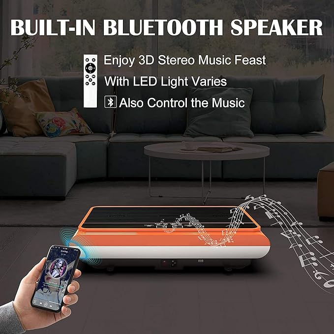 Vibration Plate Exercise Machine - Whole Body Workout Vibration Platform Lymphatic Drainage Machine for Weight Loss Home Fitness with Resistance Bands Remote