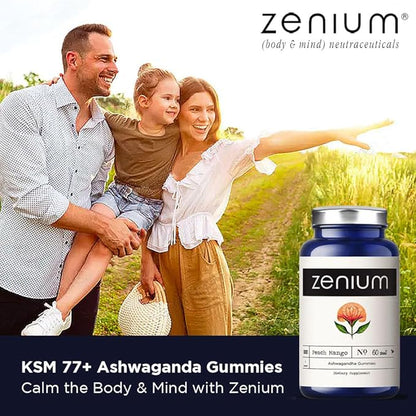 Zenium - Ashwagandha Gummies 1500 MGS per Serving | 60 Count | Mango Flavored | Calm The Mind & Body | Relieve Worry, Tension & Nervousness | Ayurvedic | Natural Relief Supplement | Boosts Mood