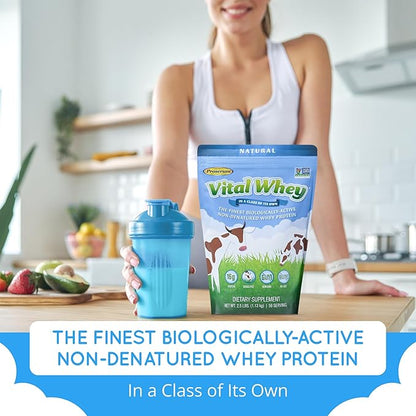 Grass-Fed Whey Protein Powder for Immune Vitality, Natural Cocoa 2.5lbs (56 Servings), 15g Protein Per Serve, Vital Whey, Clean Holistic, Wellness Nutrition