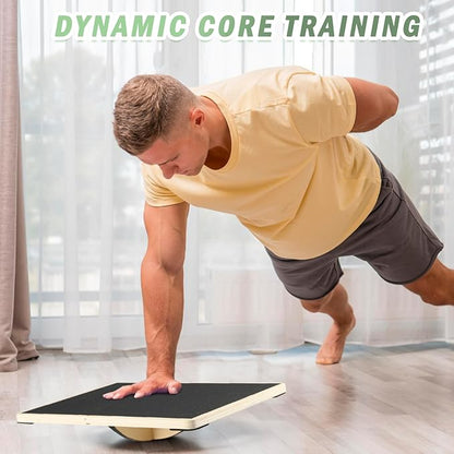 Professional Wooden Balance Board for Adults-Anti-Slip 350LBS Wobble Board for Physical Therapy, Standing Desk, Core Strength-Rocker Board,Balancing Board