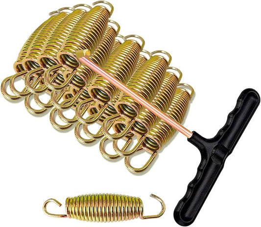 3.7'', 6.5'', 7'' Trampoline Springs,16pcs Heavy Duty Stainless Steel Replacement Trampoline Springs with T-Hook Tool Trampoline Accessories