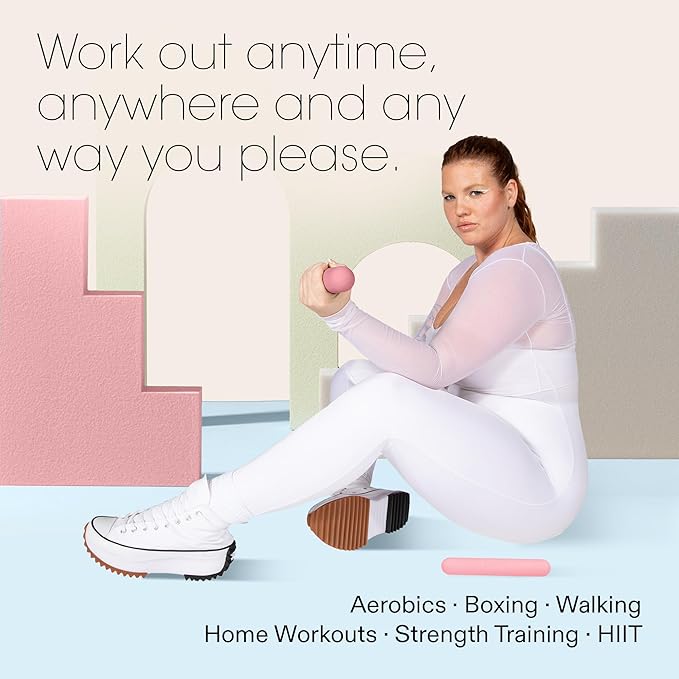 Bala Bars Dumbbell Set for Women & Men - Set of 2 Bars Designed for Walking, Strength Training, HIIT, Boxing & Aerobics - Hand Weights for Working Out at Home