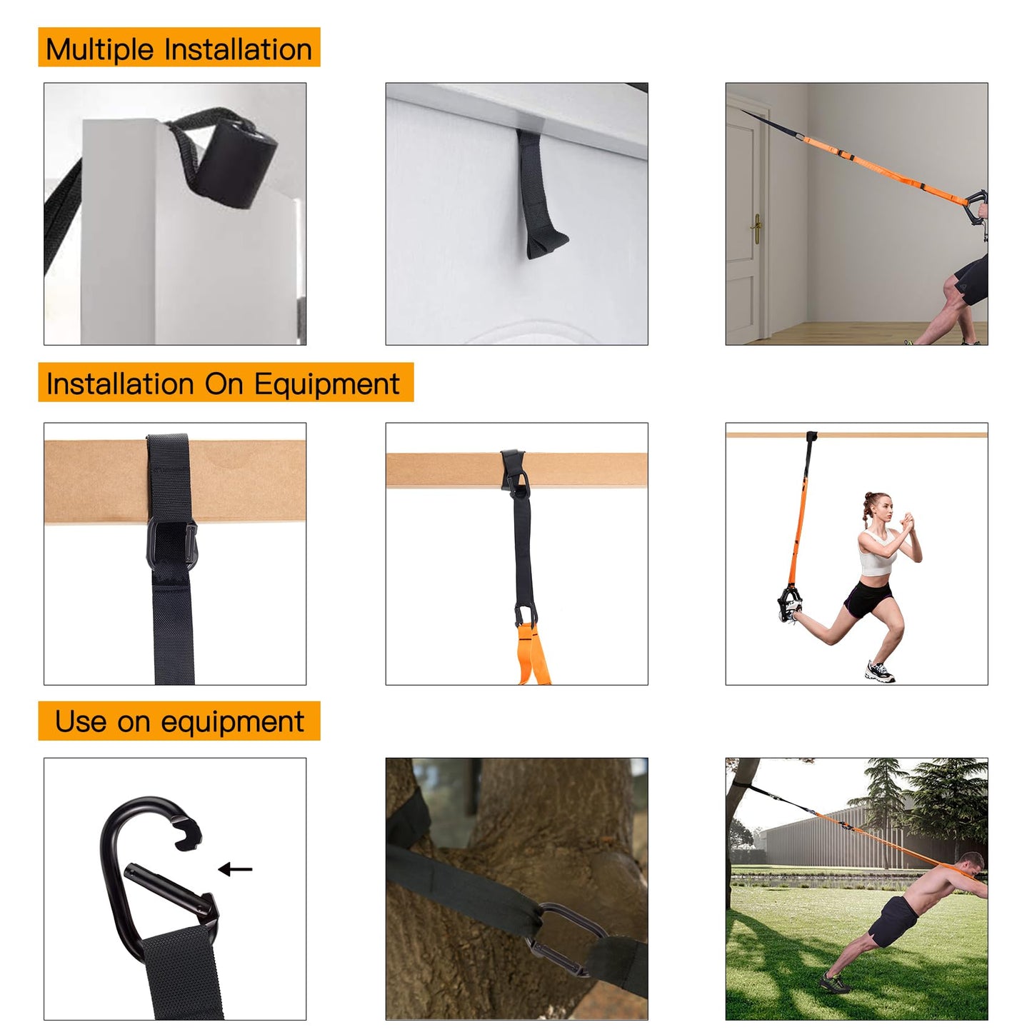 Moulyan Bodyweight Resistance Training Straps,Training straps Complete Home Gym Fitness Trainer kit
