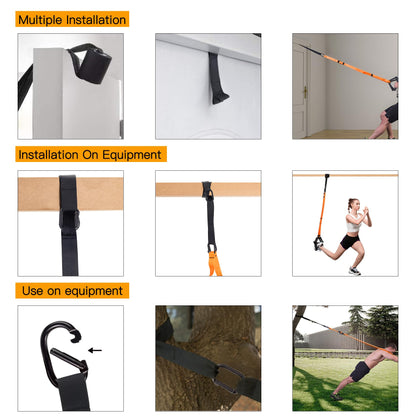 Moulyan Bodyweight Resistance Training Straps,Training straps Complete Home Gym Fitness Trainer kit