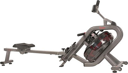 Sunny Health & Fitness Elite Water Rowing Machine with High Dynamic Resistance Vertical Tank, Low-Impact Full-Body Workout and Optional Free SunnyFit App Connectivity