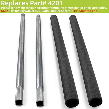 Trampoline Poles Replacement for Skywalker Or Jumpzylla,Galvanized Trampoline Enclosure Pole for Skywalker or Jumpzylla,Replace Parts#4201 4202 4135 OR for Jumpzylla 8ft 10ft&12ft 14ft