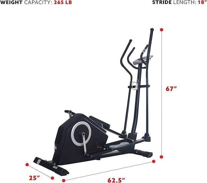 Sunny Health & Fitness Smart 2-in-1 Upright Elliptical Full-Body Exerciser, Home Cross-Training Arm/Leg Cardio Workout Machine, Optional Free SunnyFit App Bluetooth Link or Electro-Magnetic Resistance